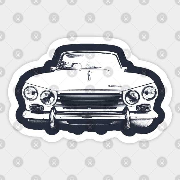 Triumph Vitesse 1960s classic car monoblock white Sticker by soitwouldseem